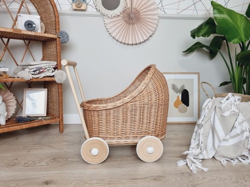 Puppenwagen korbgeflecht mit - korbgeflecht,