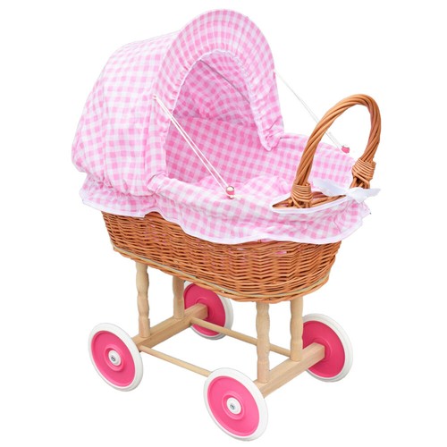 Puppenwagen aus weide - aus, holz