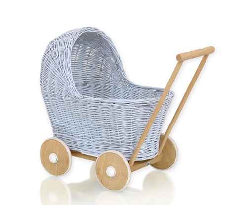 Puppenwagen aus korbgeflecht - puppenwagen,