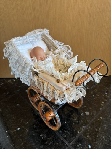 Puppenwagen inkl puppe holz - puppenwagen,