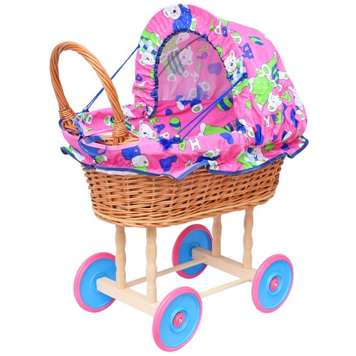 Puppenwagen aus weide - weide, holz