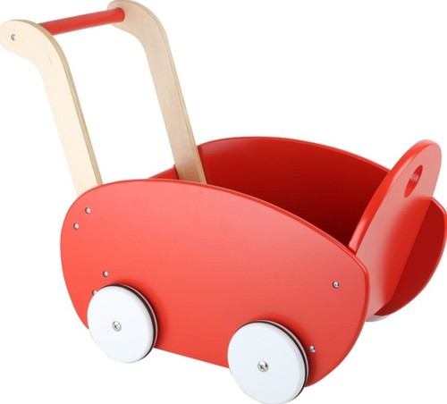 Puppenwagen rot holz - rot,