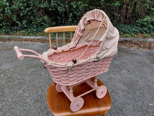 Puppenwagen korb vintage retro - puppenwagen,