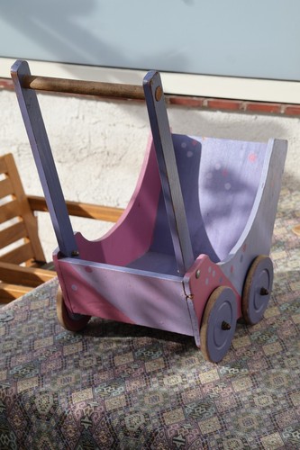 Puppenwagen retro holz - puppenwagen,