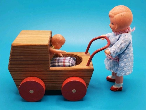 Puppenwagen holz caco incl - puppenwagen,