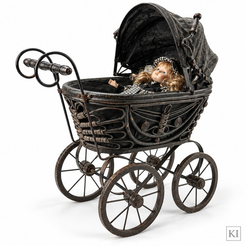 Altes puppenwagen vintage - puppenwagen,