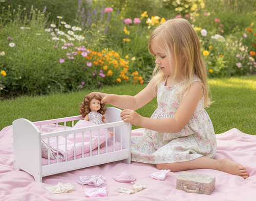 Kleines puppenbett mit - kleines,