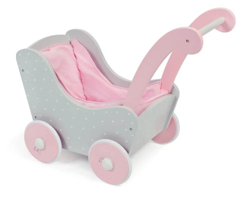 Holz puppenwagen puntos grey - holz-puppenwagen,