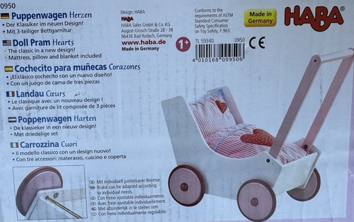 Haba puppenwagen herzen - haba,